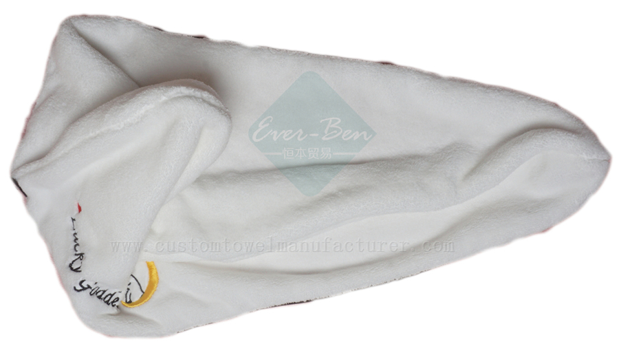 China Bulk Custom cotton hair turban hair dry cap Manufacturer wholesale Bespoke Logo Hair Drying Twist Cap Hat Towels Gifts Producer